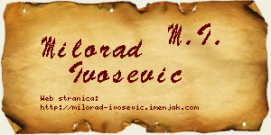 Milorad Ivošević vizit kartica
